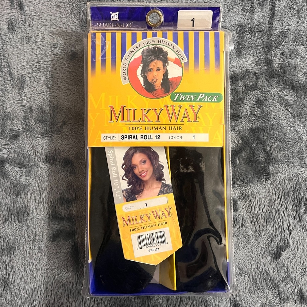 Shake-N-Go Milky Way Spiral Roll 12 Twin Pack 100% Human Hair Color 1 Brown